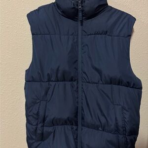 Old Navy Men's Dark Blue Quilted Puffer Vest
